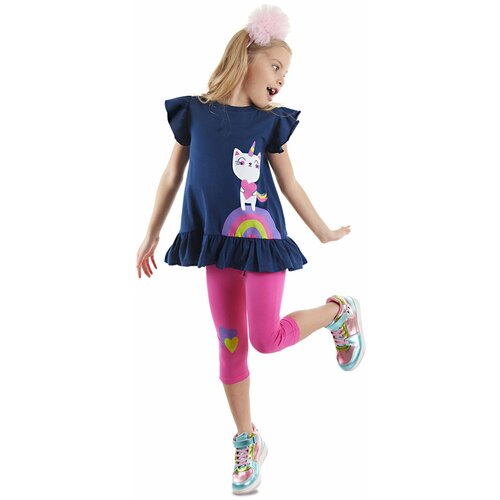 Denokids Unicorn Cat Girl Kids T-shirt Leggings Suit Cene
