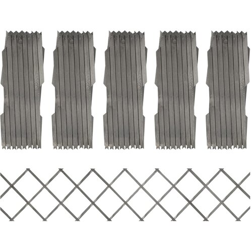  Rešetkaste ograde 5 kom sive od masivne jelovine 180 x 30 cm Cene