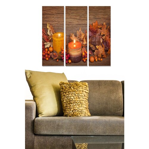 Wallity MDF12843 Multicolor Decorative MDF Painting (3 Pieces) Cene
