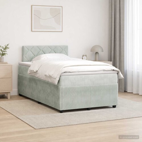  Boxspring krevet s madracem Svjetlosiva 120 x 200 cm Bar&scaron;un Cijene