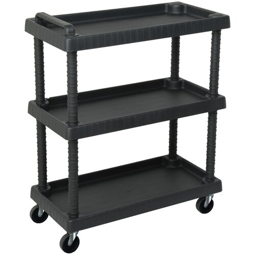 VidaXL Radionička kolica za alat s 3 razine crna 75 x 37 5 x 92 cm PP Slike