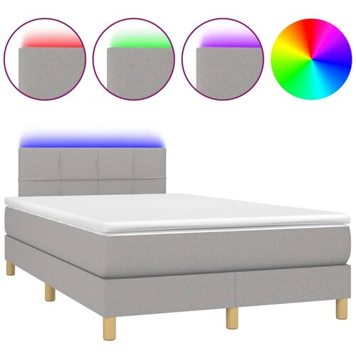 Maison Chic Box spring postelja - Vzmetna postelja z vzmetnico LED sv. siva 120x200 cm blago SL16100, (21902193) Cene