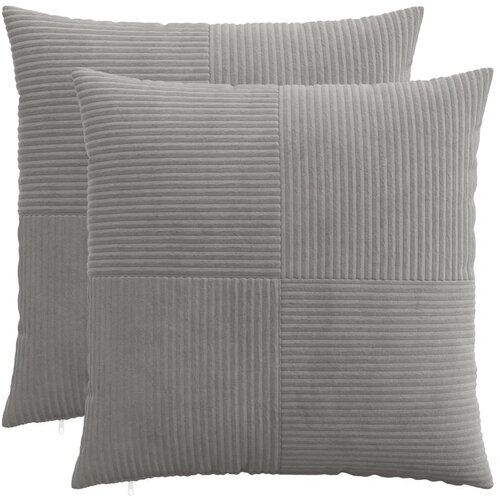  Presvlaka za jastuk 2 pcs ALMELO Svjetlosiva 65 x 65 cm Kord - Svjetlosiva 65 x 65 cm 2 Cijene