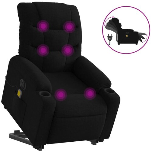 Maison Chic Električni masažni naslanjač - Relax naslanjač s funkcijo vstajanja črn, (22061943) Cene