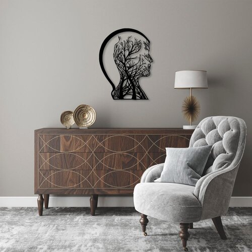 Wallity Zidna dekoracija Tree Man - 322, 52 x 70 cm, Crna Cene