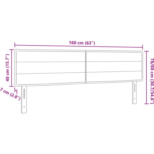 VidaXL LED uzglavlje s linijama dizajna svjetlosivo 80 cm tkanina Slike