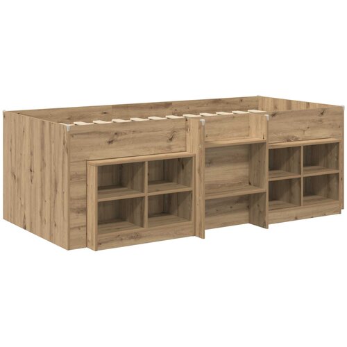  Loft krevet s ormarom 3 kom. Hrast artisan Konstruirano drvo Smeđa 75 x 190 cm Slike