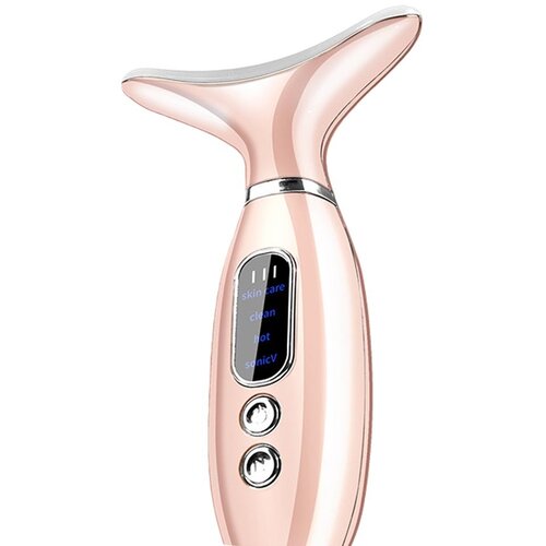INF Vibracijski grelni masažer za vrat in obraz, USB polnjenje, toplotna terapija PinkGold, (5000136572) Slike