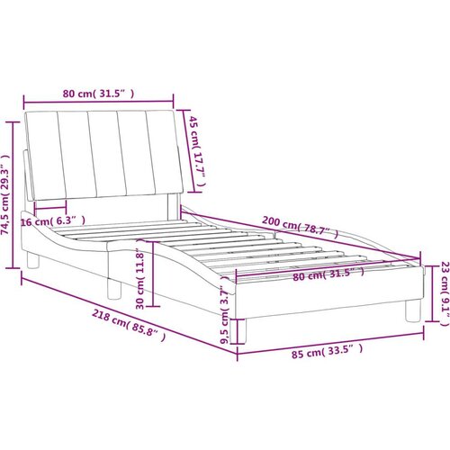  Okvir za krevet s uzglavljem ružičasti 80x200 cm bar&amp;scaron;unasti Slike