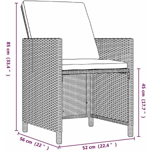  5-dijelni vrtni blagovaonski set od poliratana s jastucima bež 109 cm table length Slike