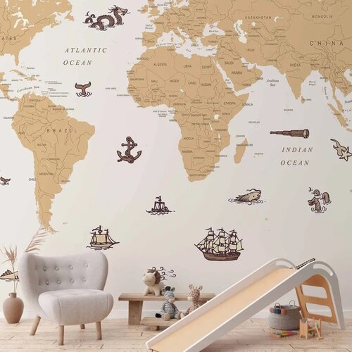  Foto tapeta - Sea Wolf Map - Countries With Pirate Illustrations 300x210 Vodootporna Cijene