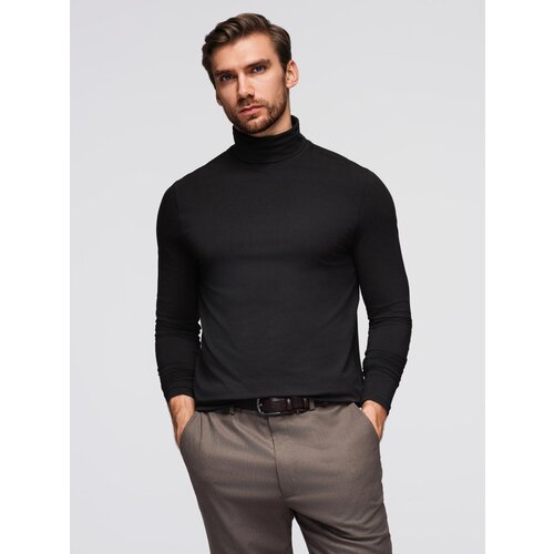 Ombre Men's plain turtleneck longsleeve - black Cijene