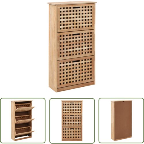The Living Store Omarica za čevlje iz trdne orehovine 55x20x104 cm - Organizator Za Čevlje, (21744438) Cene