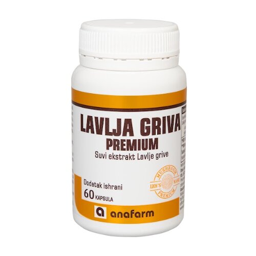 Anafarm Dodatak ishrani Lavlja griva premium, 60 kapsula Cene