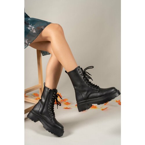 Riccon Black Women's Zippered Boots 0012299 Slike