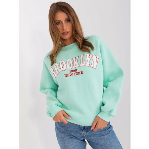 Fashion Hunters Mint women's hooded sweatshirt with inscription Slike