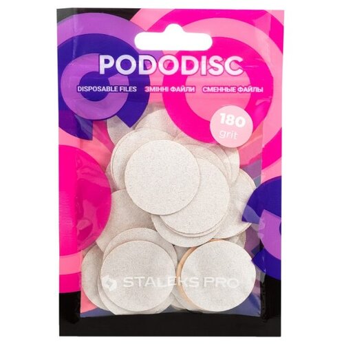 Brusni papir za pedikuru Staleks Podo Disk L &amp;ndash; 25 mm White 180 grit &amp;ndash; 50 kom Slike