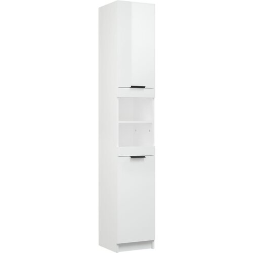 Maison Chic Kopalniška omarica - Kopalniški kabinet visok sijaj bela 32x34x188,5 cm konstr. les, (21794422) Cene