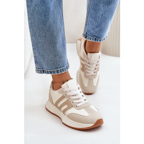 Kesi Women's platform trainers beige Thari