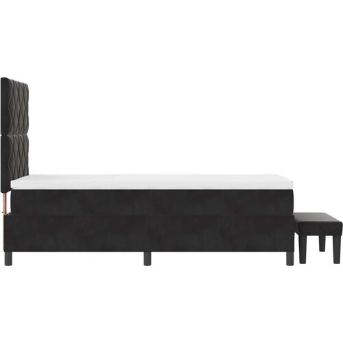 Box Spring Krevet s madracem i klupom Crni 100x200 cm Bar&amp;scaron;un Slike
