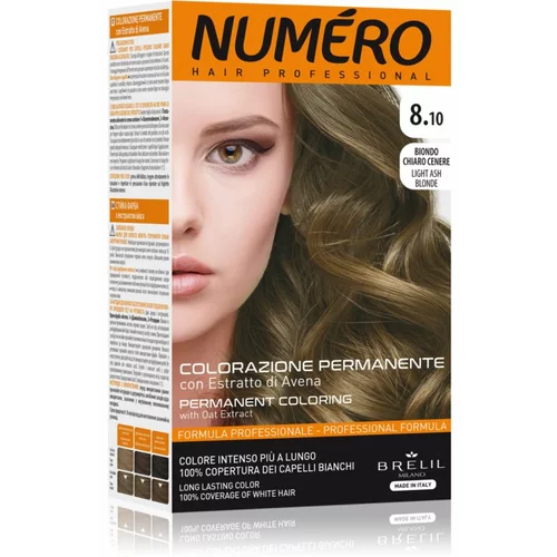 Brelil Numéro Permanent Coloring barva za lase odtenek 8.10 Light Ash Blonde 125 ml
