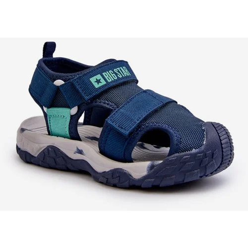 Big Star Boys' Velcro Sandals Navy Blue