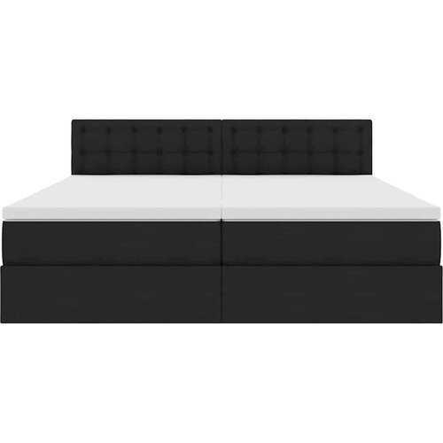  Krevet s od storage s madracem Crna 180 x 200 cm Lažna koža - Crna 180 x 200 cm Gumbi Slike