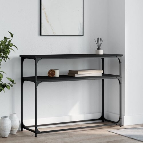 Maison Chic konzolna miza - miza ob steni črna 100x35,5x75 cm inženirski les, (21786661) Slike