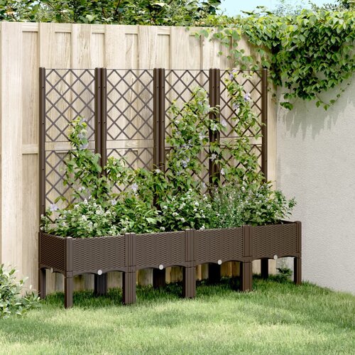  Vrtna sadilica s re&scaron;etkom smeđa 160 x 40 x 142 cm PP Cijene