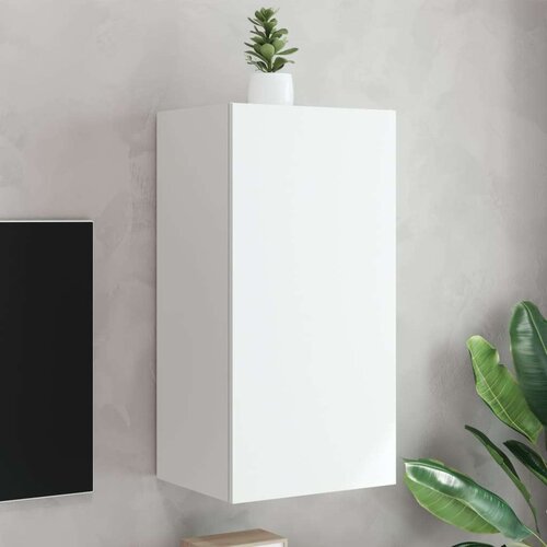  Zidni TV ormarić s LED svjetlima bijeli 40 5 x 35 x 80 cm Slike
