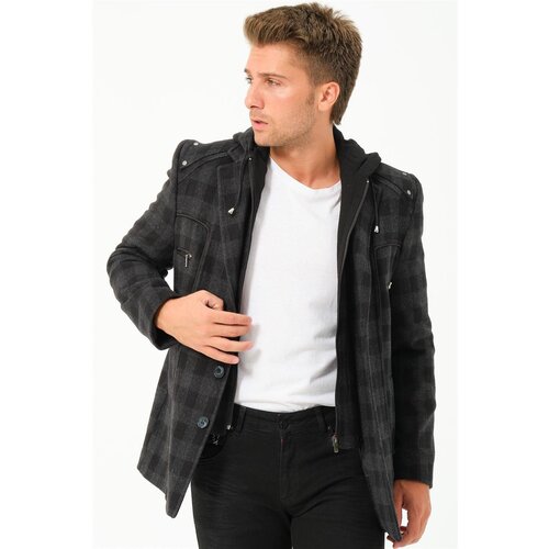 Dewberry K7532 MEN&amp;#039;S COAT-PLAID-BLACK Slike