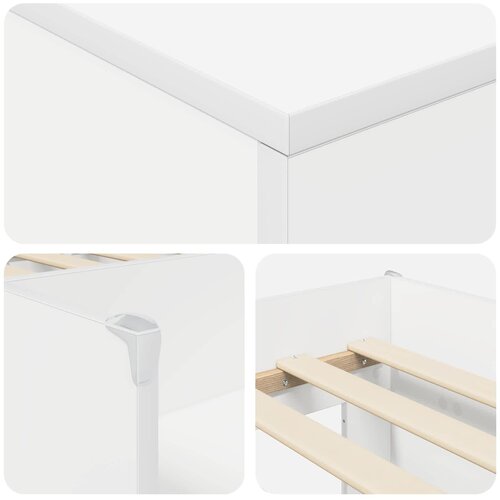  Loft krevet s ormarom s pohranom 3 pcs Bijela Konstruirano drvo Slike