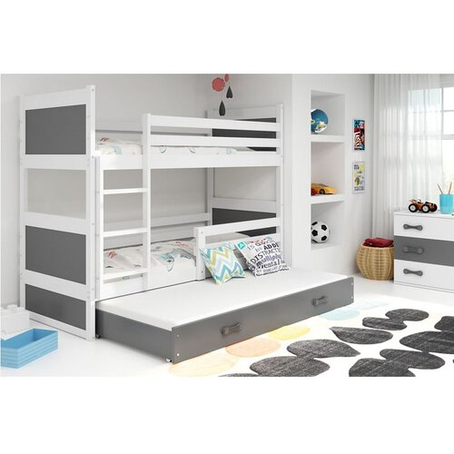  Krevet BMS Rico na kat za 3 osobe 200x90 cm, BIA grafit Cijene