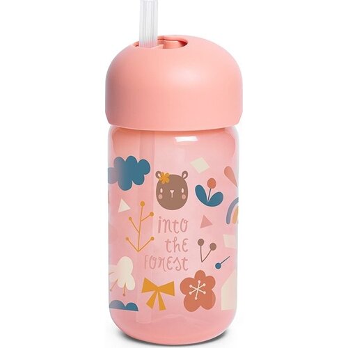 Suavinex Forest Straw Trainer Cup dječja bočica sa slamkom 18 m+ Pink 340 ml Slike