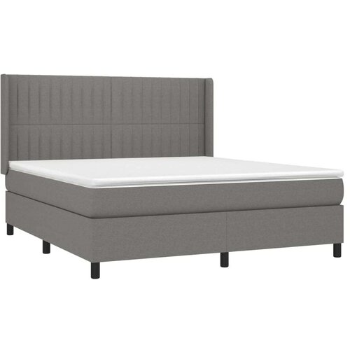 Box spring s madracem LED tamnosivi 180x200 cm tkanina Slike