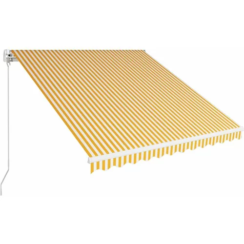 Tenda Ročno zložljiva tenda 300x250 cm rumena in bela, (20610537)