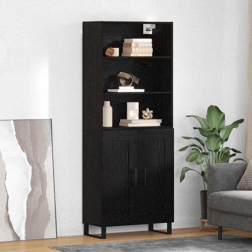 vidaXL Highboard Zidne s ladicama 2 pcs Crni hrast Konstruirano drvo Cijene