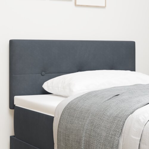 vidaXL LED Uzglavlje s gumbima Tamnosivo 100 cm Baršun Cene