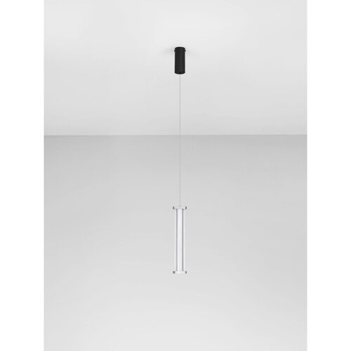 Nova Luce Mat črna/v mat srebrni barvi kovinska LED zatemnitvena viseča svetilka s senčilom iz akrilnega stekla &amp;oslash; 6 cm Pheme &amp;ndash; Slike