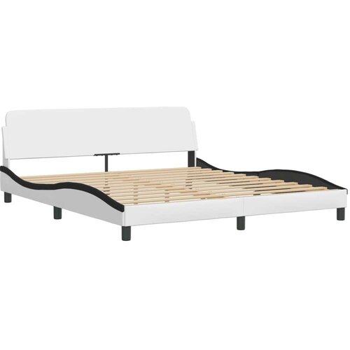 VidaXL Krevet s madracem bijeli i crni 180 x 200 cm od umjetne kože Slike
