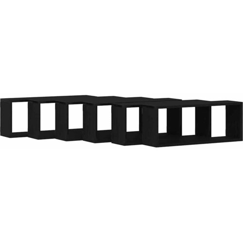 Police na zidu s policom Zidne 6 pcs Crni hrast 60 x 15 x 23 cm Slike