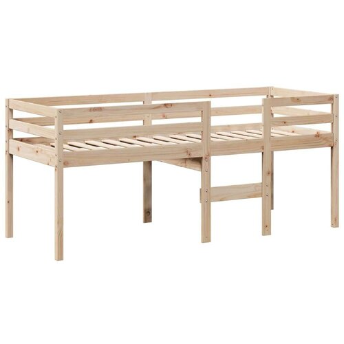 VidaXL Visoki krevet s krovom 75 x 190 cm od masivne borovine Slike