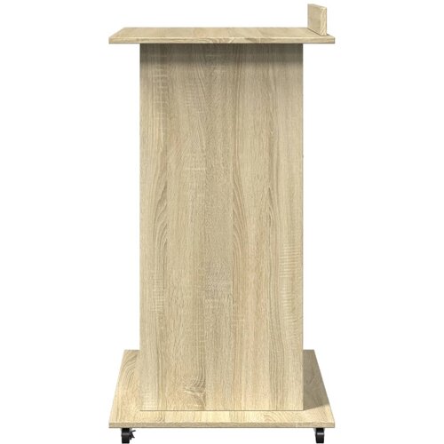  Govornica s kotačima i ladicom boja hrasta 55x55x107 cm drvena Slike