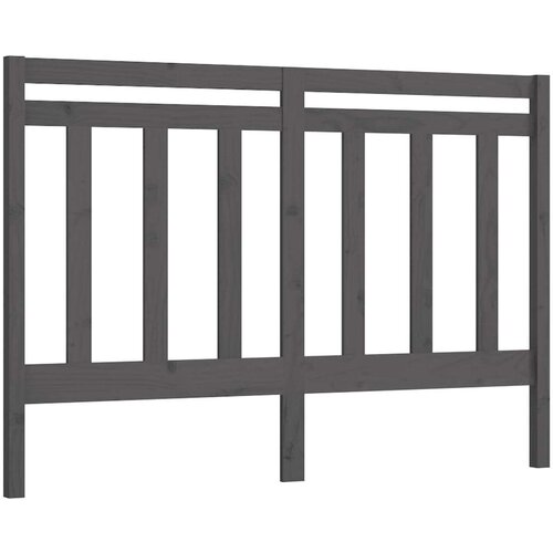  Uzglavlje za krevet sivo 126 x 4 x 100 cm od masivne borovine Slike