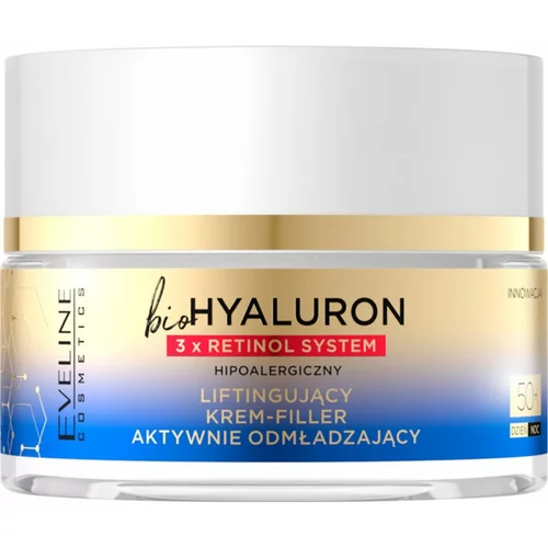 Eveline Cosmetics Bio Hyaluron 3x Retinol System dnevna i noćna lifting krema 50+ 50 ml
