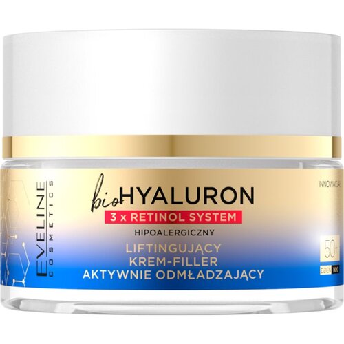 Eveline Cosmetics Bio Hyaluron 3x Retinol System dnevna in nočna lifting krema 50+ 50 ml Slike