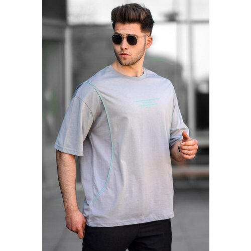 Madmext Gray Oversize Men's T-Shirt 5234 Slike
