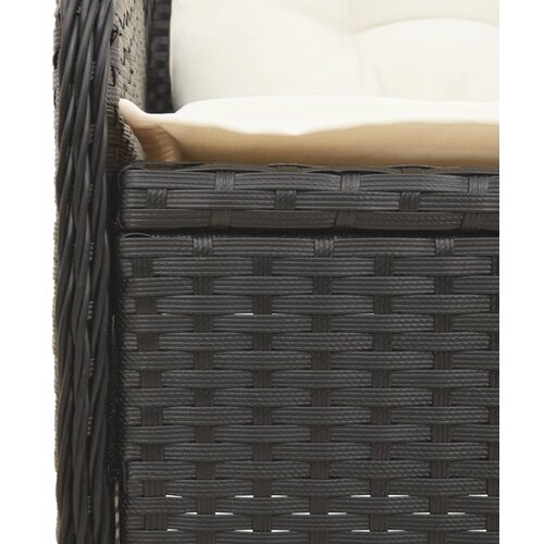  5-dijelna vrtna garnitura od poliratana s jastucima crna 80 x 80 x 71 cm Slike