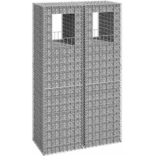 vidaXL Gabionska košara steber 2 kosa 50x50x180 cm železo