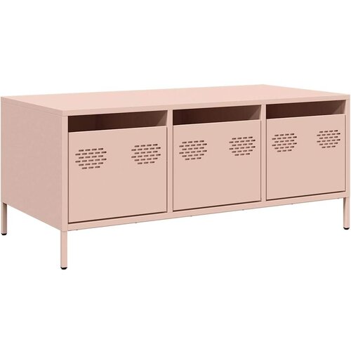 Maison Chic Klubska mizica - kavna mizica - Nizka mizica roza 101,5x50x43,5 cm valjano jeklo, (21753180) Slike